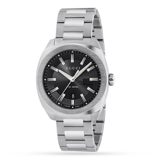 Gucci - RVS Armband Zonnebrand Zwart Dial Heren Horloge - Image 1