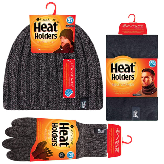 Heat Holders herenhoed, nekwarmer handschoenen set - Grijs - Image 2