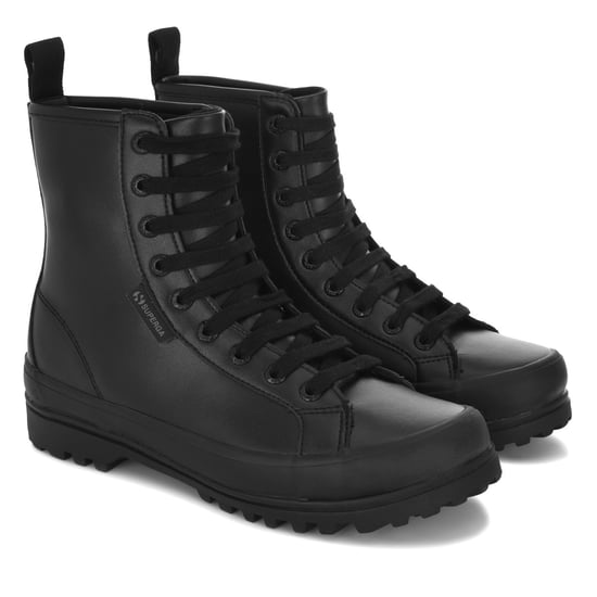 Superga Dames/Dames 2643 Alpina enkellaarsjes van imitatieleer (Totaal Zwart) - Image 1