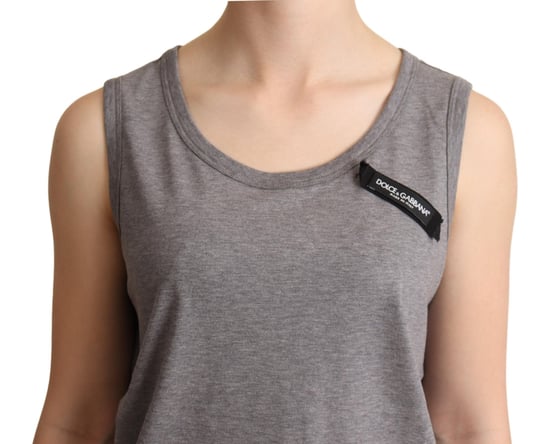 Dolce & Gabbana Dames Grijze Mouwloze Ronde Hals Tanktop T-shirt - Image 4