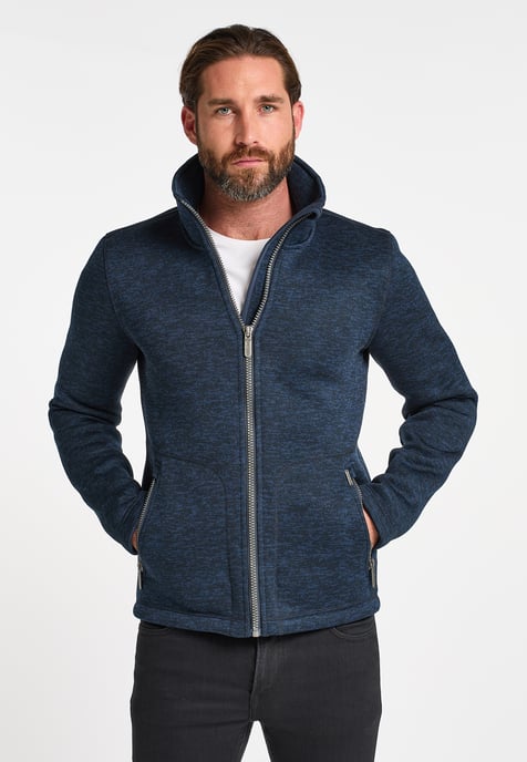 ICEBOUND Gebreide fleece jas Heren marine gem - Image 2