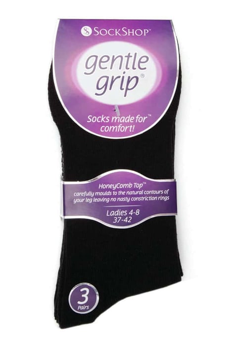 6 paar sokken zonder elastiek damessokken met zachte grip - GG67 ZWART - Image 2