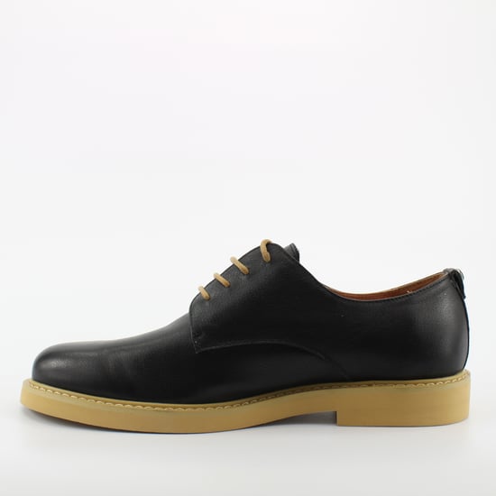 Peter Werth Pegg Derby Black Leather Mens Lace Up Shoes P1Q14024
