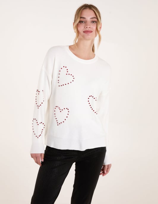 Rhinestone Heart Jumper