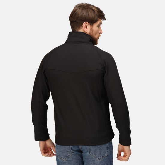Regatta Uproar Mens Softshell Wind Resistant Fleece Jacket (All Black)