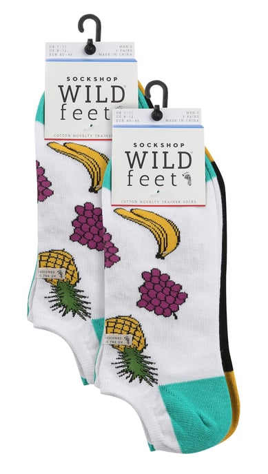 Wildfeet - 6 Paar Multipack Heren Grappige Trainersokken | Lage Sneakers Sokken - Fruit - Image 2