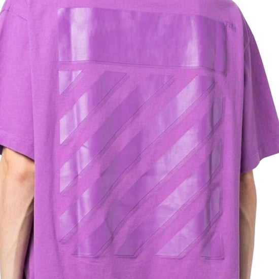 Off-White Diag Tab Oversized Fit Purple T-Shirt