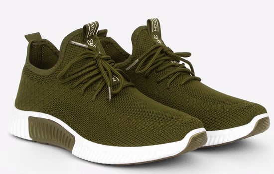 Men's Crosshatch Rideout Trainers in olive - Image 1