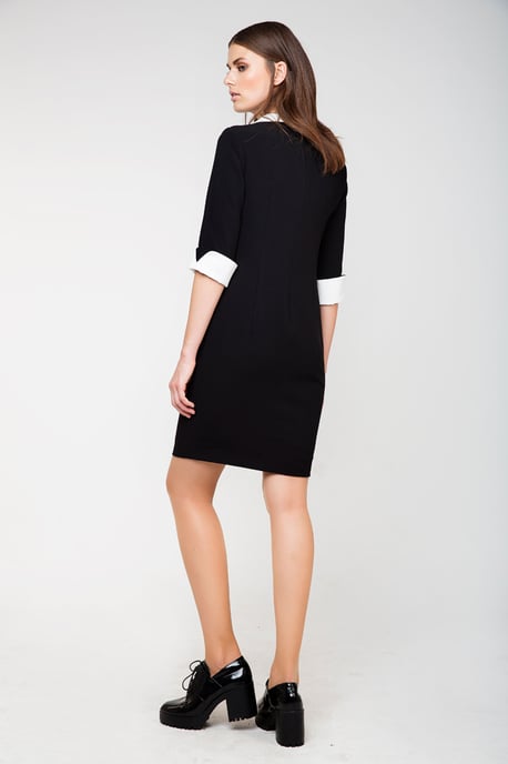 Straight Dress with Contrast Details