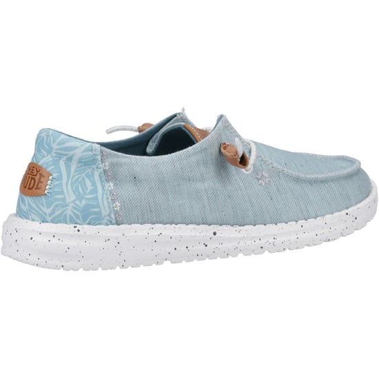 HEYDUDE Wendy Heathered Slub Tropical Dames Blauwe Instappers - Image 2