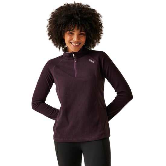 Regatta - Geweldige Outdoor Dames Montes Half Zip Fleece Top (Diepe pruim/zwart) - Image 3