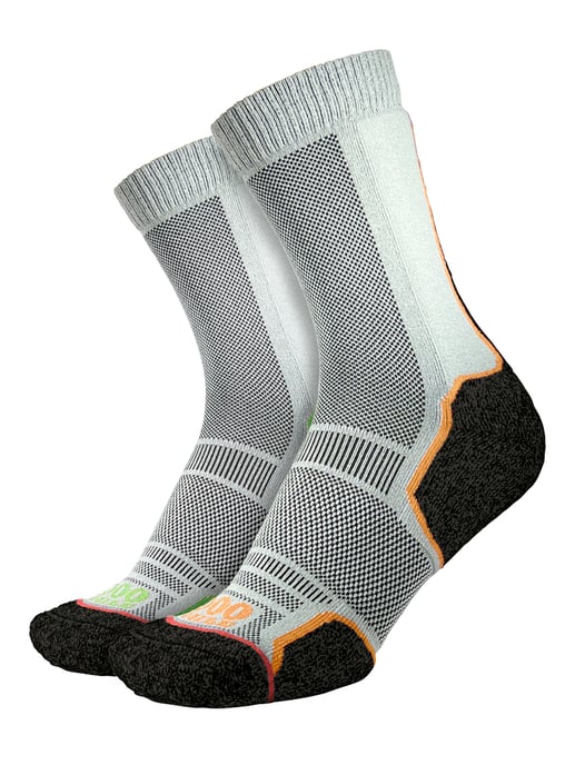 1000 Mile - 2 Pack Heren Trek Repreve Enkele Laag Wandelsokken - Zwart / Neon - Image 1