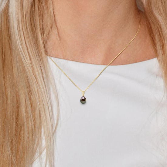 DIADEMA - Pendant - Yellow Gold and Tahitian Pearl