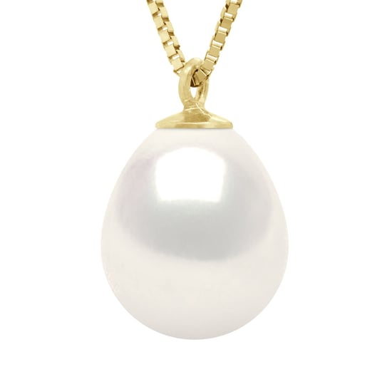 Necklace Real Cultured Freshwater Pearl Pear 9-10 mm