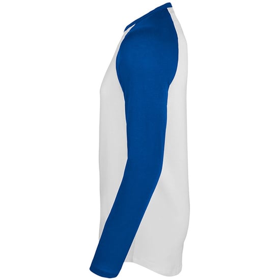 SOLS Heren Funky Contrast T-Shirt met lange mouwen (Wit/royaal blauw) - Image 3
