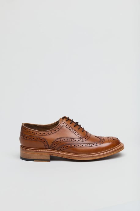 Ben Sherman Sugarman Brogue Leer Heren Tan Veterschoenen - Image 2