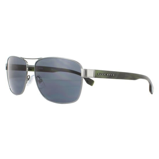 Hugo Boss Rectangle Mens Dark Ruthenium Grey Sunglasses