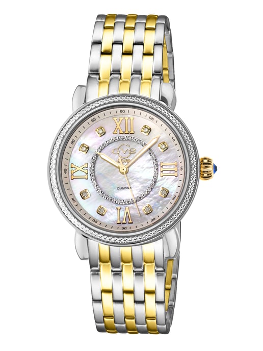 GV2 Womens Marsala 9864B Zwitsers Quartz Diamond Two-Tone roestvrij stalen horloge - Image 1