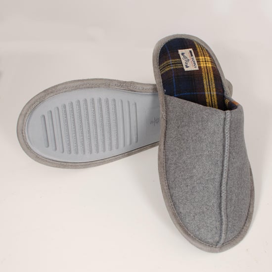 Mens Grey Mule Slippers