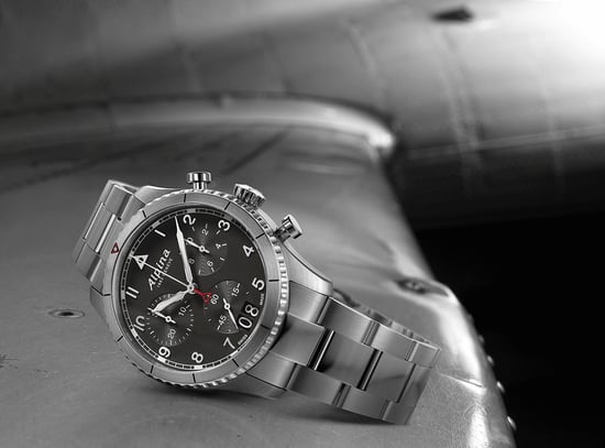 Alpina Startimer Piloot Heren Zilveren Horloge AL-372BW4S26B - Image 3