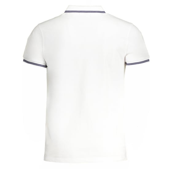 Cavalli Class Tipped Col Blauwe Logo Witte Polo Shirt - Image 2