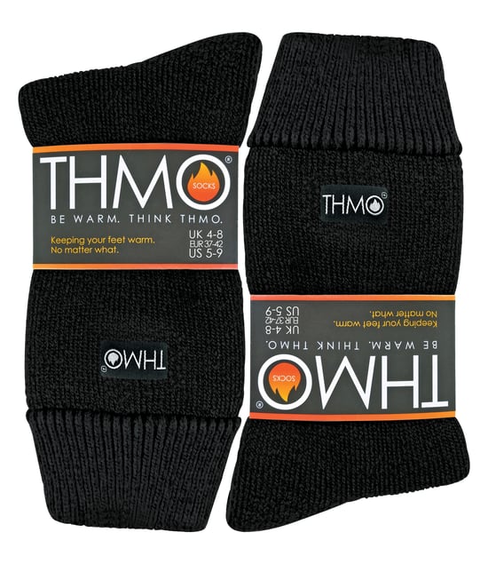 THMO - Thermische fleece gevoerde pantoffelsokken voor dames - Zwart - Image 2