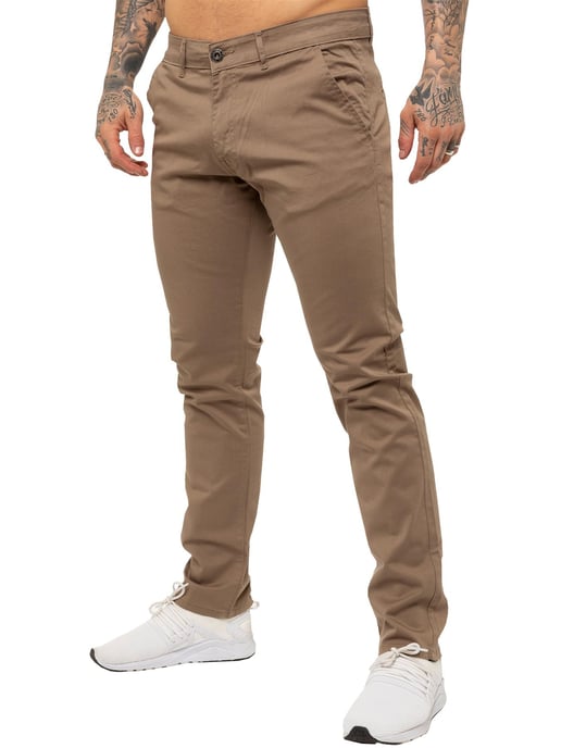 Enzo | Heren Slim Fit Stretch Chino Jeans - Beige - Image 1