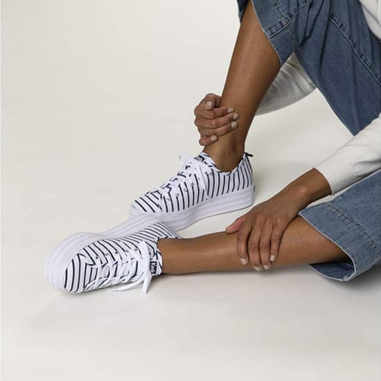 Keds Women's Triple Up Breton Stripe Canvas White & Navy Shoes