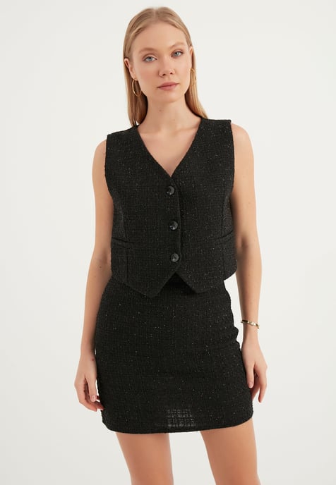 Tweed Crop Vest