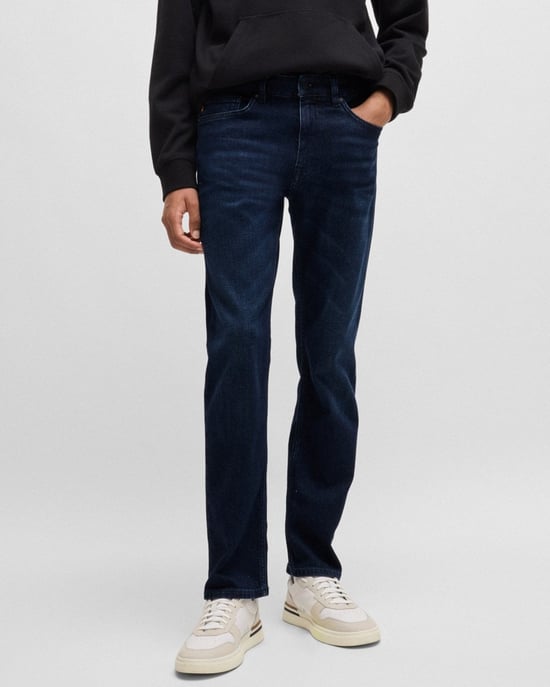 BOSS Orange DELAWARE BO Mannen Slim Fit Comfort-Stretch Donkerblauwe Jeans NOS - Image 1