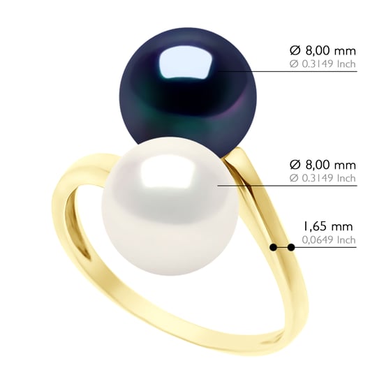 Ring Jij & Ik - Geel Goud - 2 Echte Gecultiveerde Zoetwater Peren Ronde 8-9 mm - Image 2