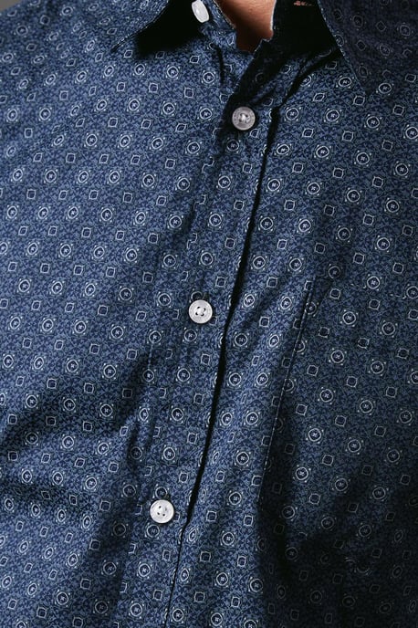 Tudor Tile Print Long Sleeve Shirt