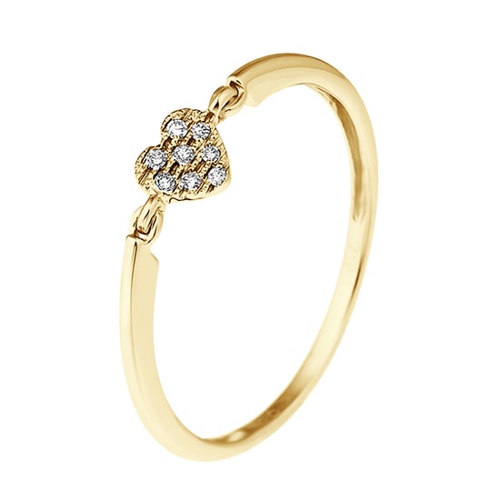 DIADEMA - Ring - Heart - Diamonds - Yellow Gold