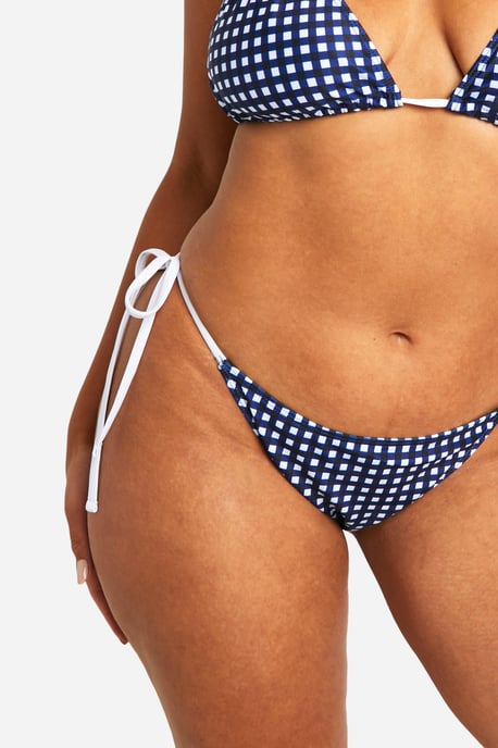 Plus Gingham Tie Side Bikini Brief - Image 4