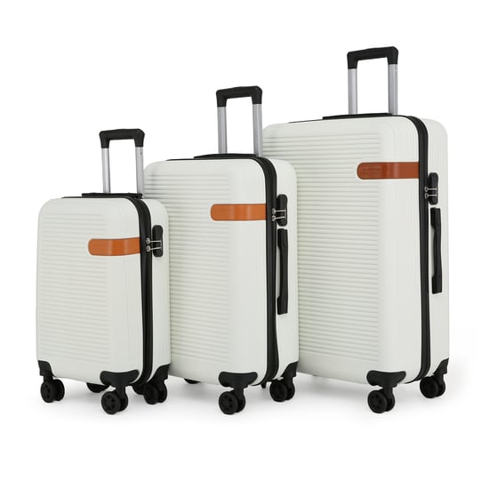 Hardshell Cream Cabin Suitcase Set Robust ABS Lightweight Luggage Holiday Bag