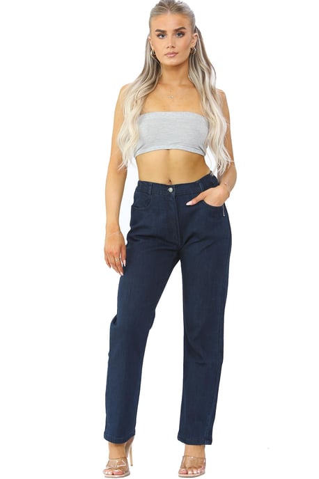 MYT Damesjeans met elastische taille aan de zijkant in donkerblauw - Image 5