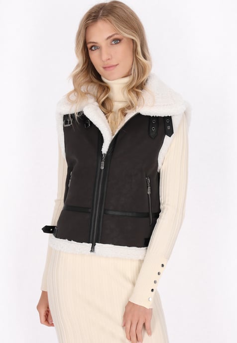 Dreimaster Waistcoat Dames donkerbruin - Image 3