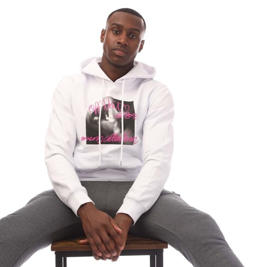 Off White Tornado Type Slim Hoodie voor heren in wit roze - Image 4