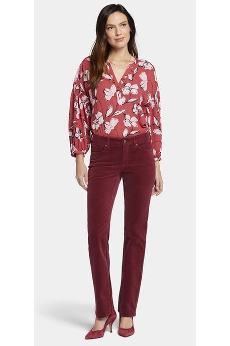 Marilyn Straight Jeans Red Corduroy