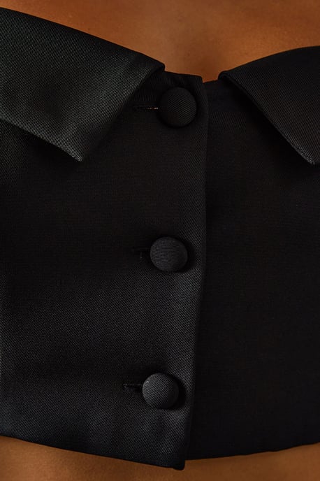 Tailored Bardot Button Down Top
