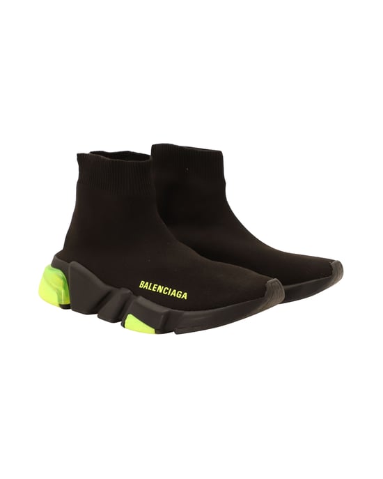 Balenciaga Speed Clear Sole Sneakers in Zwart Polyamide - Image 3