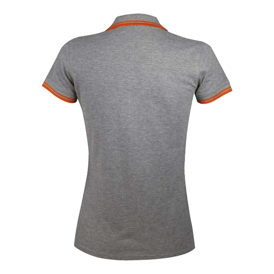 SOLS Dames/Dames Pasadena Poloshirt (Grijs gemêleerd/oranje) - Image 2