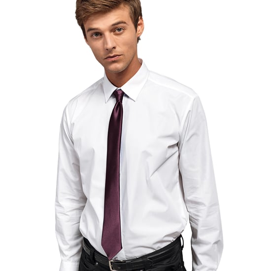 Premier Kleuren Heren Satin Clip Tie (Aubergine) - Image 2