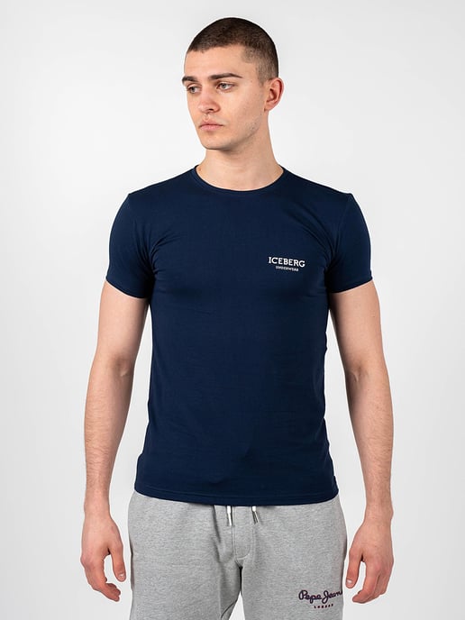 Iceberg T-shirt C-neck Men's Blue