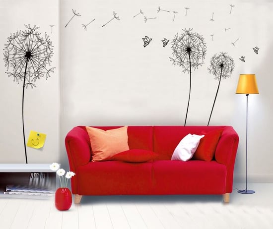 Huge Black Dandelion Wall Stickers, Kitchen, Bathroom, Living room, Self-adhesive, Decal, Decoration,DIY, Flowers