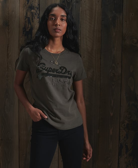 Superdry Vintage Logo Sequin T-Shirt