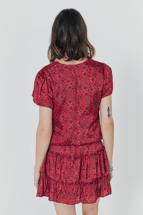 Bandana Print Short Sleeve Dress