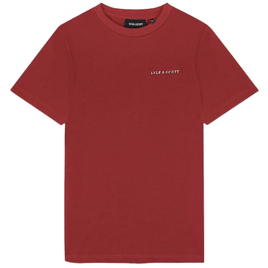 Lyle & Scott geborduurd Fletcher bordeaux T-shirt met logo - Image 1