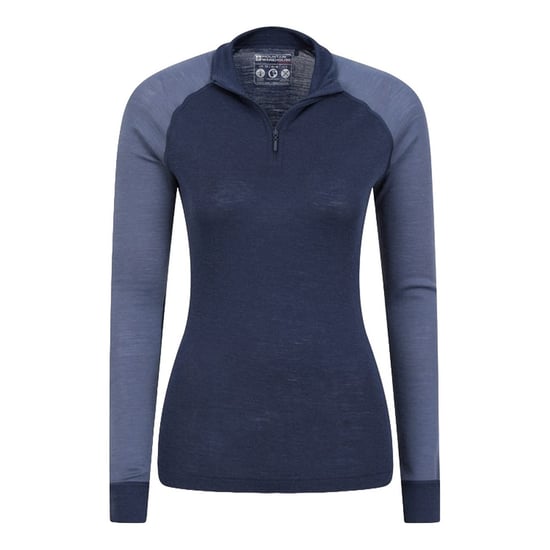 Mountain Warehouse Dames Merino Wol Zip Neck Thermo Top (Navy) - Image 3