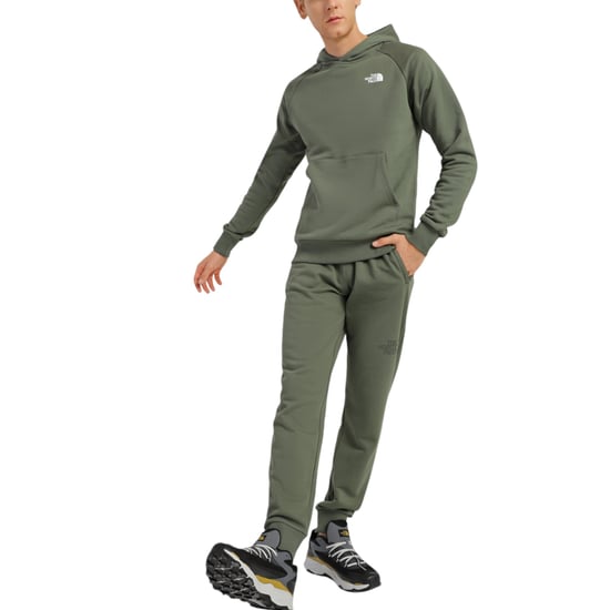 The North Face Mens Raglan Red Box Pullover Hoodie Green